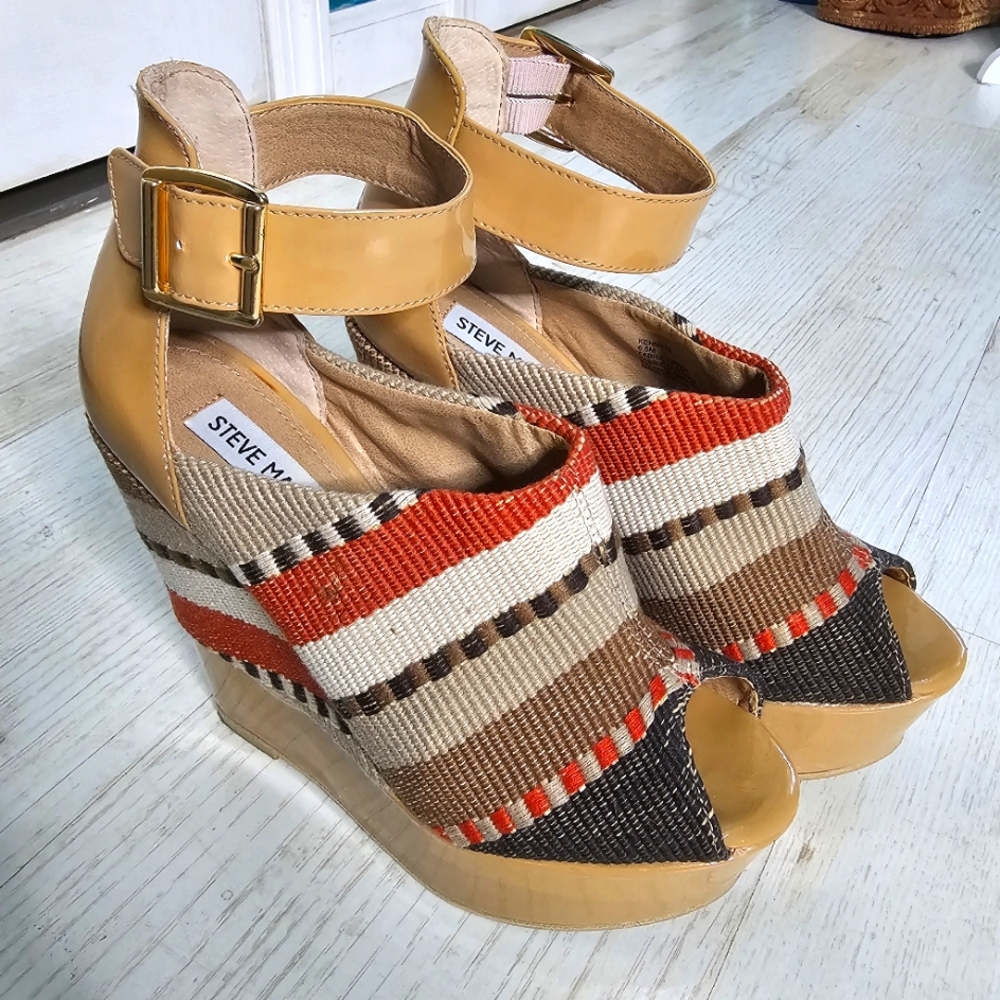Steve Madden Kennyya Platform Wedge Shoes Size 6.5